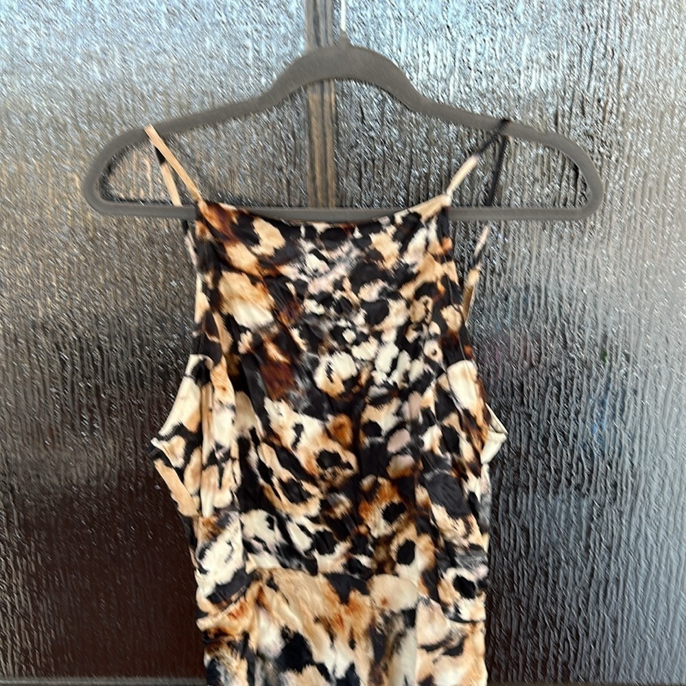 ANTHROPOLOGIE Conditions Apply  High Neck Floral Midi Slip Dress Size Large - Picture 9 of 13
